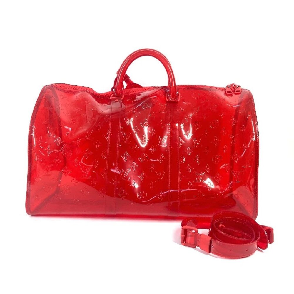 LOUIS VUITTON M53274 Monogram Prism Clear Keepall Bandouliere 50 Duffle Bag